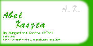 abel kaszta business card